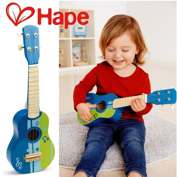NEW HAPE Kid's Wooden Toy Ukulele Ukelele 21" Musical Instrument Nylon Strings D - Picture 6 of 15